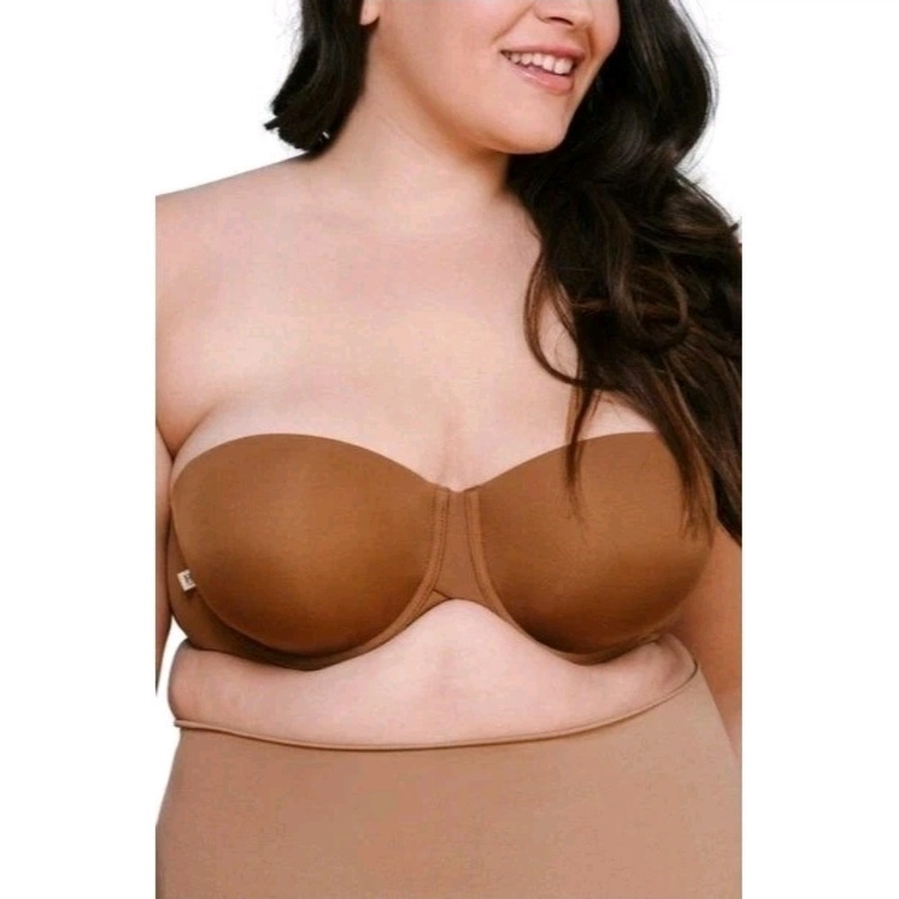 The Flex Harper Wilde Everyday Strapless Under Wire Bra Brown Size 36DD New